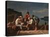 In a Quandary, or Mississippi Raftsmen at Cards, 1851-George Caleb Bingham-Stretched Canvas