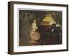 In a Reverie Induced by His Wife Playing the Piano He Hallucinates the Girl He Didn't Marry-Frank Bernard Dicksee-Framed Photographic Print