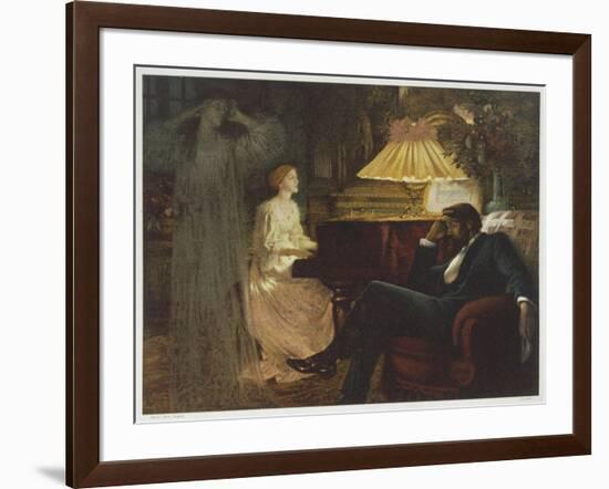 In a Reverie Induced by His Wife Playing the Piano He Hallucinates the Girl He Didn't Marry-Frank Bernard Dicksee-Framed Photographic Print