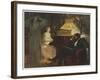 In a Reverie Induced by His Wife Playing the Piano He Hallucinates the Girl He Didn't Marry-Frank Bernard Dicksee-Framed Photographic Print