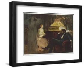 In a Reverie Induced by His Wife Playing the Piano He Hallucinates the Girl He Didn't Marry-Frank Bernard Dicksee-Framed Photographic Print