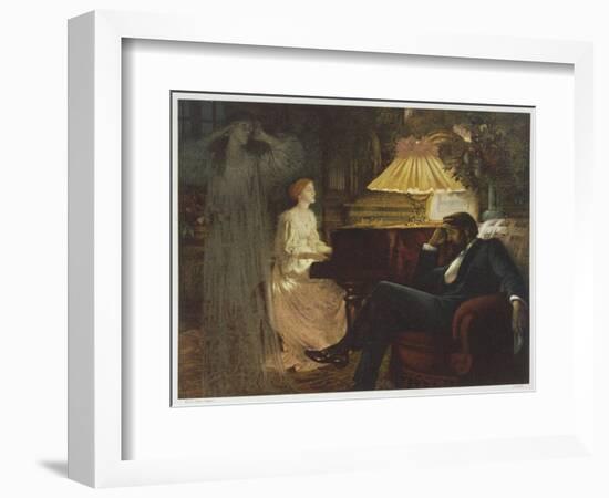 In a Reverie Induced by His Wife Playing the Piano He Hallucinates the Girl He Didn't Marry-Frank Bernard Dicksee-Framed Photographic Print