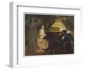 In a Reverie Induced by His Wife Playing the Piano He Hallucinates the Girl He Didn't Marry-Frank Bernard Dicksee-Framed Photographic Print