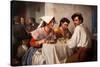 In a Roman Osteria. Date/Period: 1866. Painting. Oil on canvas. Height: 1,485 mm (58.46 in); Wid...-Carl Bloch-Stretched Canvas