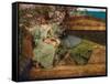 In a Rose Garden-Sir Lawrence Alma-Tadema-Framed Stretched Canvas