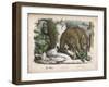 In a Snowy Wood the Bear Successfully Hunts Down the Hunter-null-Framed Art Print