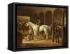 In a Stable-Franz Kruger-Framed Stretched Canvas