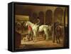 In a Stable-Franz Kruger-Framed Stretched Canvas