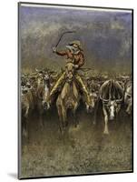 In a Stampede-Frederic Sackrider Remington-Mounted Premium Giclee Print