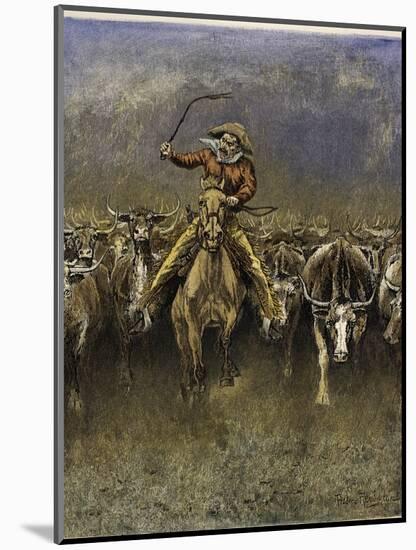 In a Stampede-Frederic Sackrider Remington-Mounted Giclee Print