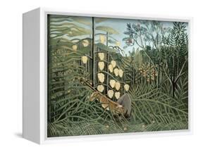 In a Tropical Forest (Struggle between Tiger and Bull)-Henri Rousseau-Framed Giclee Print