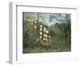 In a Tropical Forest (Struggle between Tiger and Bull)-Henri Rousseau-Framed Giclee Print