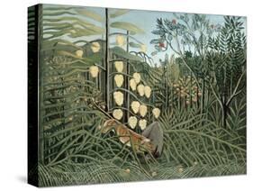 In a Tropical Forest (Struggle between Tiger and Bull)-Henri Rousseau-Stretched Canvas