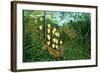 In a Tropical Forest; Tiger Attacks a Buffalo-Henri Rousseau-Framed Art Print