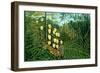 In a Tropical Forest; Tiger Attacks a Buffalo-Henri Rousseau-Framed Art Print