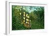 In a Tropical Forest; Tiger Attacks a Buffalo-Henri Rousseau-Framed Art Print