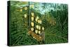 In a Tropical Forest; Tiger Attacks a Buffalo-Henri Rousseau-Stretched Canvas