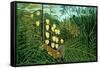 In a Tropical Forest; Tiger Attacks a Buffalo-Henri Rousseau-Framed Stretched Canvas