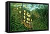 In a Tropical Forest; Tiger Attacks a Buffalo-Henri Rousseau-Framed Stretched Canvas