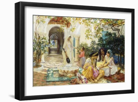 In a Village at El Biar, Algiers-Frederick Arthur Bridgman-Framed Giclee Print