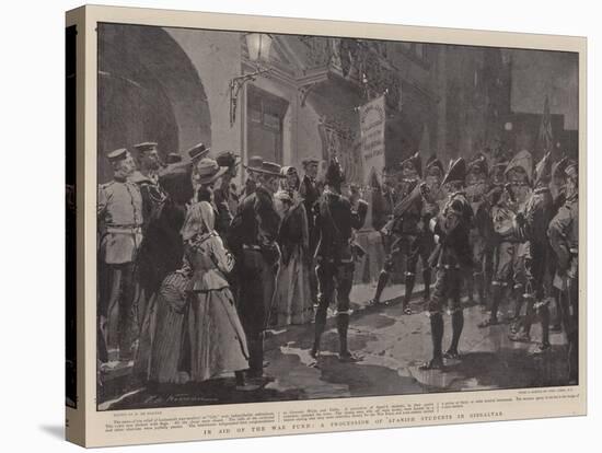 In Aid of the War Fund, a Procession of Spanish Students in Gibraltar-Frederic De Haenen-Stretched Canvas