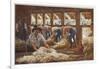 In an Australian Sheep Shearing Shed-Percy F.s. Spence-Framed Photographic Print