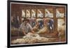 In an Australian Sheep Shearing Shed-Percy F.s. Spence-Framed Photographic Print