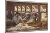 In an Australian Sheep Shearing Shed-Percy F.s. Spence-Mounted Photographic Print