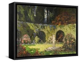 In an Old-World Garden-Thomas Edwin Mostyn-Framed Stretched Canvas