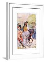 In Attendance on the Knight Was His Son-Anne Anderson-Framed Giclee Print