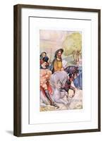 In Attendance on the Knight Was His Son-Anne Anderson-Framed Giclee Print