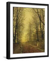 In Autumn's Golden Glow-John Atkinson Grimshaw-Framed Premium Giclee Print