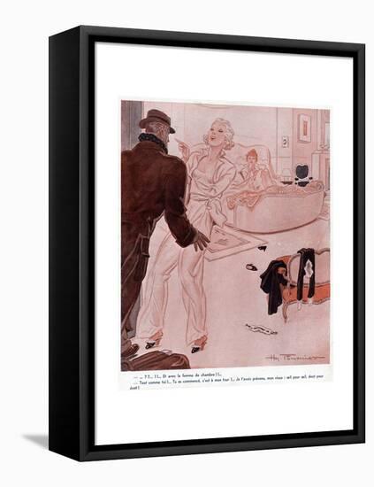 In Bed with Maid-Henry Fournier-Framed Stretched Canvas