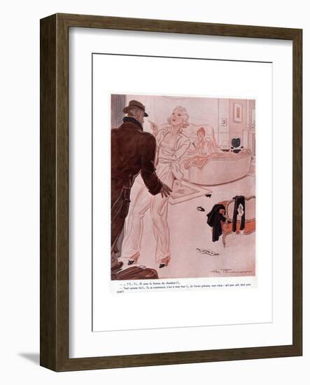 In Bed with Maid-Henry Fournier-Framed Giclee Print