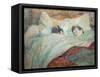 In Bed-Henri de Toulouse-Lautrec-Framed Stretched Canvas