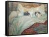 In Bed-Henri de Toulouse-Lautrec-Framed Stretched Canvas