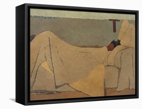 In Bed-Edouard Vuillard-Framed Stretched Canvas