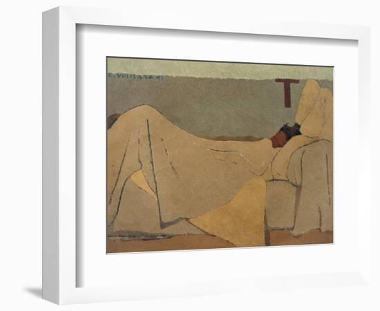 In Bed-Edouard Vuillard-Framed Giclee Print