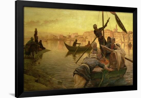 In Cairo: the Ferry from the Island of Gazirie on the Nile or Boulach the Port of Cairo-Joseph Farquharson-Framed Giclee Print