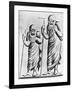 In Camei Engraving of Greek Actors Wearing Masks-null-Framed Giclee Print