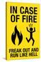 In Case of Fire Freak Out and Run Like Hell Sign Poster-null-Stretched Canvas