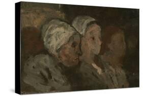 In Church, 1855-57 (Oil on Wood)-Honore Daumier-Stretched Canvas