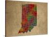 IN Colorful Counties-Red Atlas Designs-Stretched Canvas