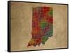 IN Colorful Counties-Red Atlas Designs-Framed Stretched Canvas
