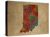 IN Colorful Counties-Red Atlas Designs-Stretched Canvas