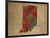 IN Colorful Counties-Red Atlas Designs-Framed Giclee Print