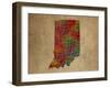 IN Colorful Counties-Red Atlas Designs-Framed Giclee Print