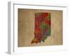 IN Colorful Counties-Red Atlas Designs-Framed Giclee Print