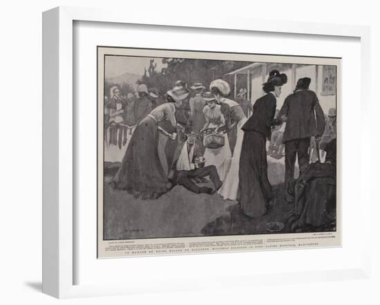 In Danger of Being Killed by Kindness, Wounded Soldiers in Fort Napier Hospital, Maritzburg-Claude Shepperson-Framed Giclee Print