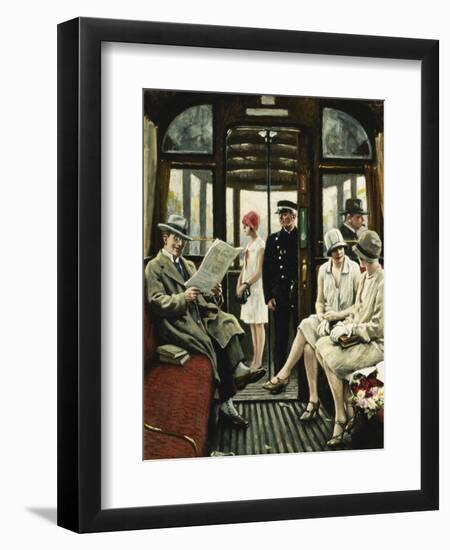 In Der Strassenbahn-Paul Fischer-Framed Giclee Print